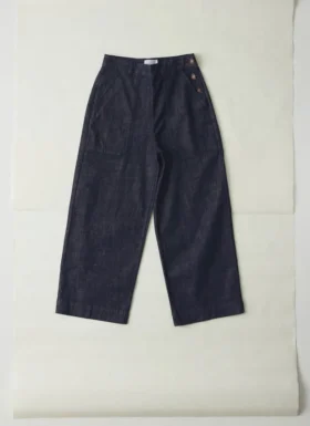 Annie biologische denim Jeans met knoop aan de zijkant