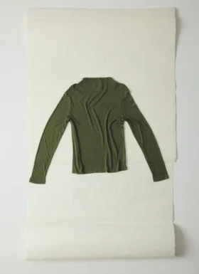 Aster T-shirt met hoge hals van wol en lyocell