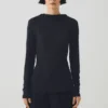 Aster T-shirt met hoge hals van wol en lyocell