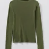 Aster T-shirt met hoge hals van wol en lyocell