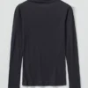 Aster T-shirt met hoge hals van wol en lyocell