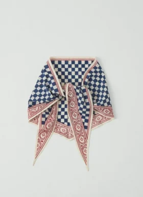 Bandana met blokprint en ruitjesmotief