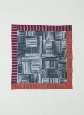 Bandana met patchworkstrepen en blokprint