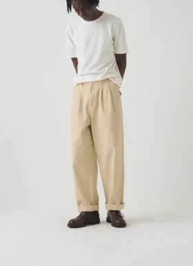 Bill katoenen canvas broek met wijde pijpen