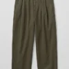 Bill katoenen canvas broek met wijde pijpen