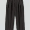 Bill katoenen canvas broek met wijde pijpen