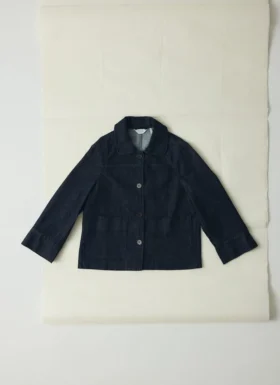 Biologisch indigo denim jas met wijde mouwen