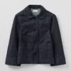 Biologisch indigo denim jas met wijde mouwen