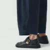 Carys katoen-linnen canvas broek met wijde pijpen