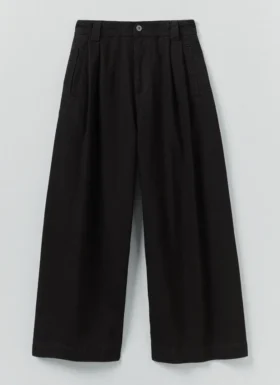 Denim broek met plooien aan de voorkant