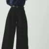 Denim broek met plooien aan de voorkant