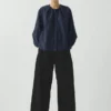 Denim broek met plooien aan de voorkant
