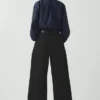 Denim broek met plooien aan de voorkant