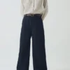 Denim broek met wijde pijpen
