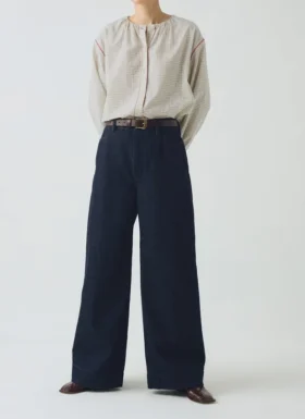 Denim broek met wijde pijpen