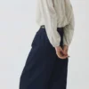 Denim broek met wijde pijpen
