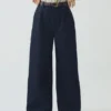 Denim broek met wijde pijpen