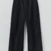 Denim broek met wijde pijpen