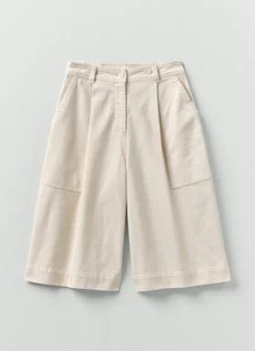 Denim korte broek met plooien