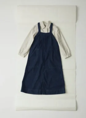 Denim tuinbroekjurk met opgestikte zakken