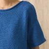 Gebreid T-shirt van katoen en linnen