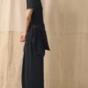 Gebreide T-shirtjurk van linnen en katoen