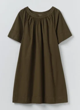 Gerimpelde katoenen twill jurk