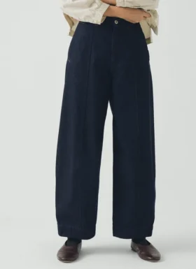 Gevoerde indigo denim broek