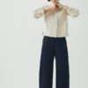 Gevoerde indigo denim broek