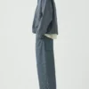 Hickory gestreepte denim broek met wijde pijpen