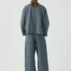 Hickory gestreepte denim broek met wijde pijpen