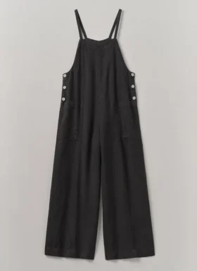 In de massa geverfde linnen Jumpsuit met zakken