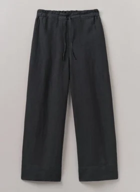 In het geheel geverfde linnen broek met wijde pijpen