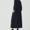 Indigo katoenen twill overhemdjurk