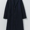 Japanse denimmantel met verlaagde schouders