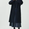 Japanse denimmantel met verlaagde schouders