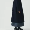 Japanse denimmantel met verlaagde schouders