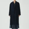 Japanse denimmantel met verlaagde schouders