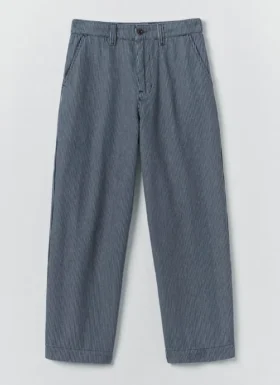 Jude gestreepte denim broek met wijde pijpen
