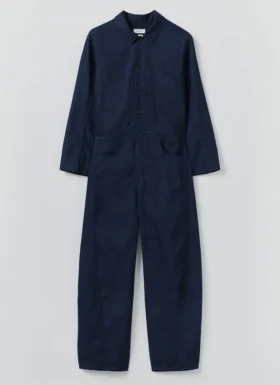 Jumpsuit van katoenen twill met halve knoopsluiting
