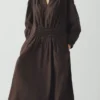 Katoen jurk met contrasterende smock