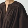 Katoen jurk met contrasterende smock