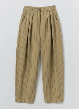 katoen linnen broek met plooien en strepen aan de voorkant 1 280x385 - Katoen-linnen broek met plooien en strepen aan de voorkant