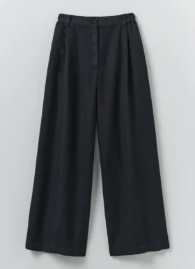 Katoen-linnen twill broek met wijde pijpen