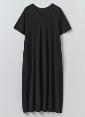 Katoenen jersey jurk met V-hals