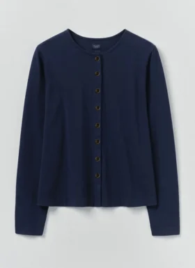 Katoenen jersey T-shirt met knoopsluiting