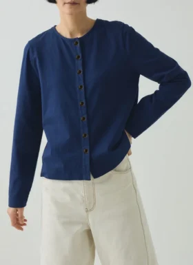 Katoenen jersey T-shirt met knoopsluiting