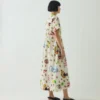 Katoenen jurk met tafelkleedprint