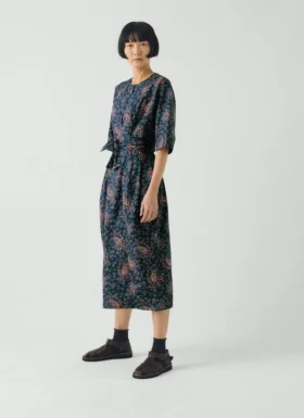 Katoenen popeline jurk met Provençaalse paisleyprint
