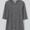 Katoenen T-shirt met halflange mouwen en strepen